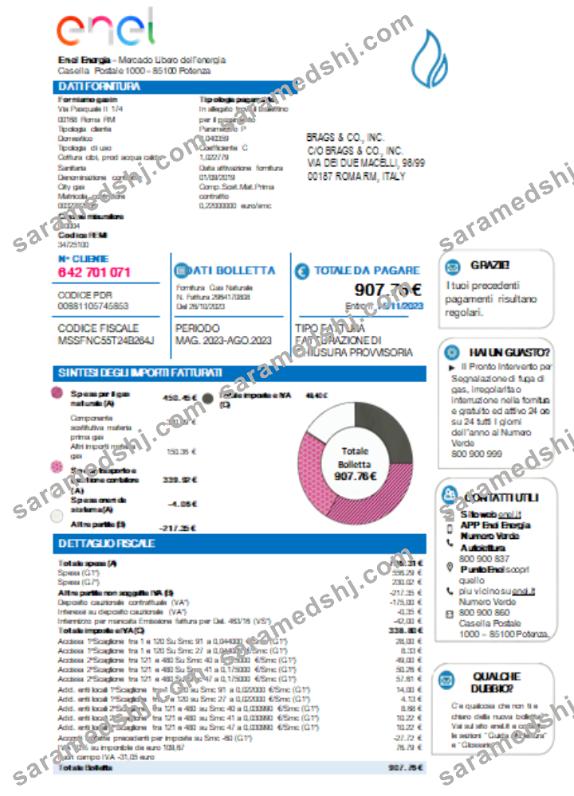 Enel Energia utility business bill, SCR